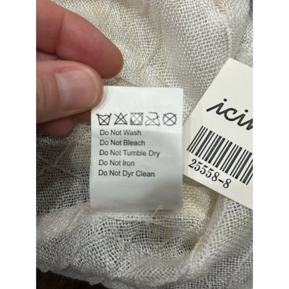 Icing Infinity Scarf  One Size Beige White Neutral Lightweight Acrylic Blend NWT - Picture 9 of 10